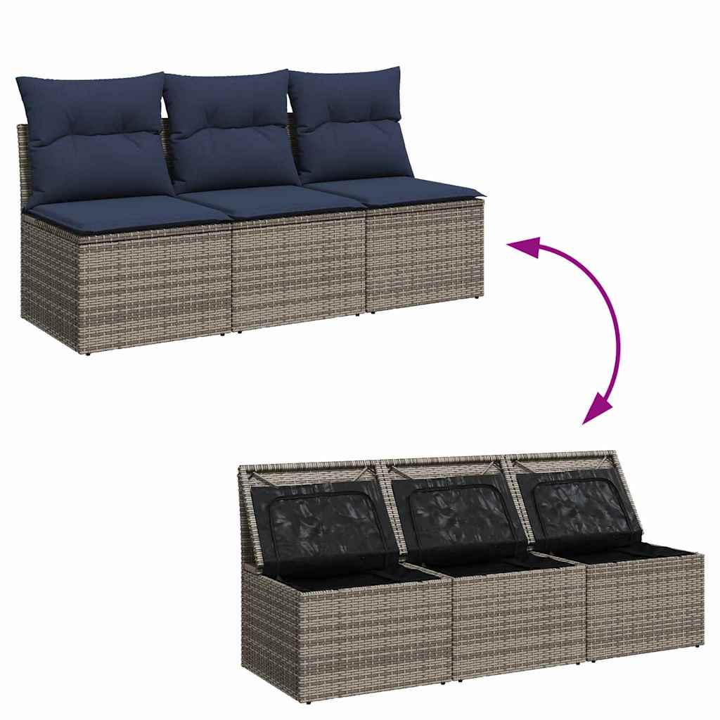 Garden Sofa 7 pcs Grey and beige 165 x 62 x 69 cm Poly rattan
